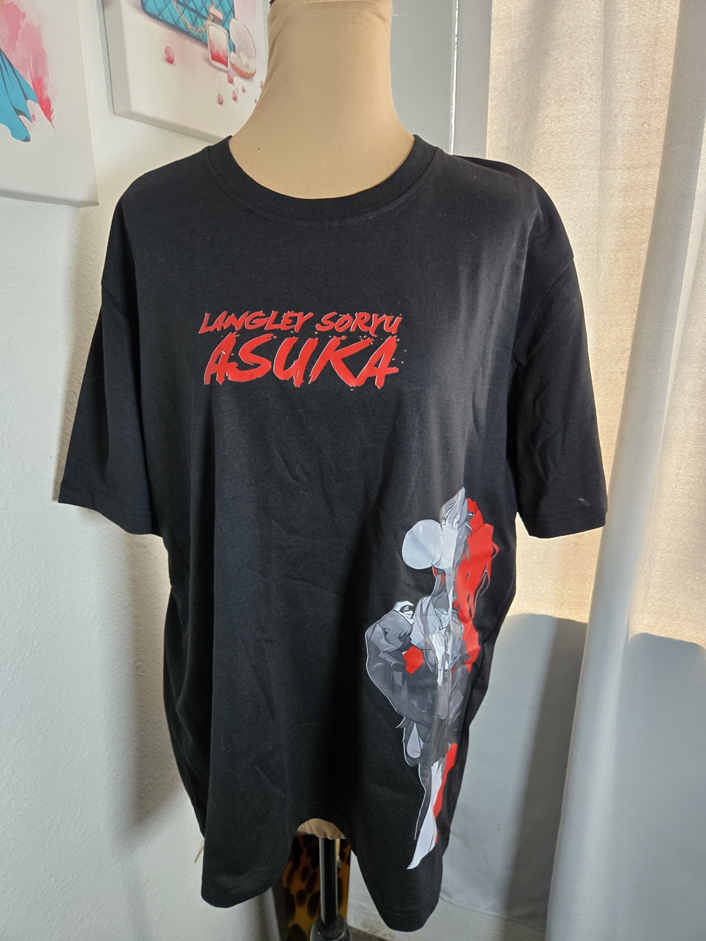 Asuka Graphic Tee - Black with Red Accent